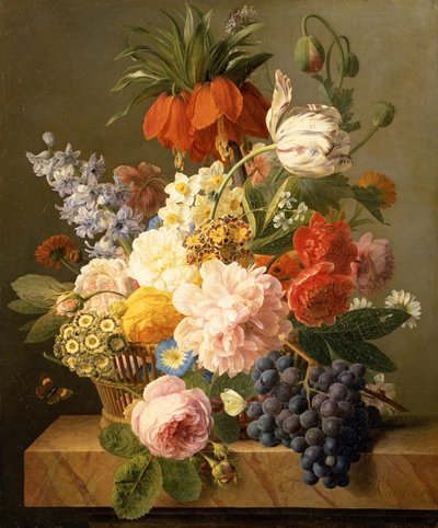 Stillleben mit Blumen und Früchten, 1827 von Jan Frans van Dael